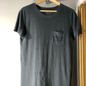 American Eagle Dark Grey Longline Graphic T-Shirt